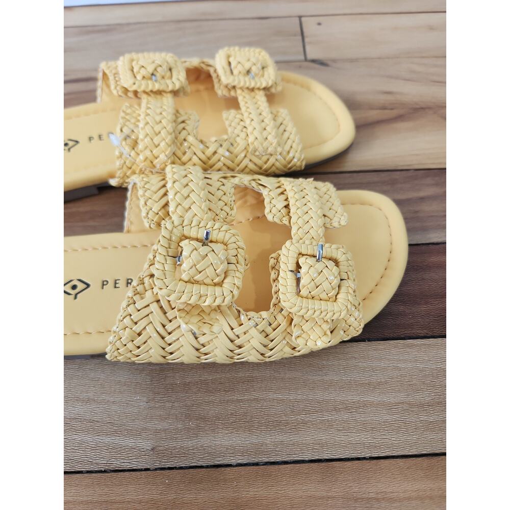 Katy Perry Yellow Woven Women's 8 M Slides Sandals - Picture 4 of 6